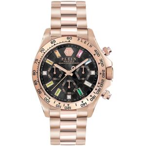 Philipp Plein, Nobile Lady Chrono Roségoud Zwart Armband Roze, Dames, Maat:ONE Size