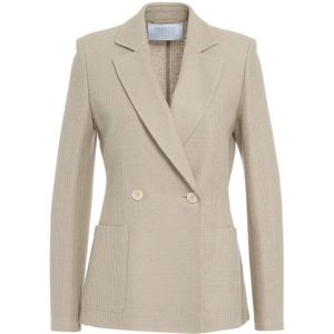 Harris Wharf London, Beige Blazer voor Dames Beige, Dames, Maat:XS