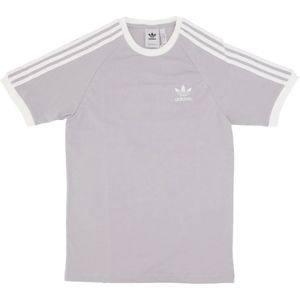 Adidas, Tops, Heren, Grijs, XL, Katoen, Grijze 3-Stripes Tee Crew-Neck Shirt