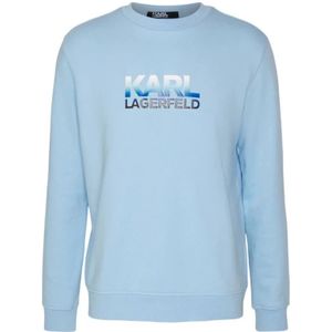 Karl Lagerfeld, Sweatshirts & Hoodies, Heren, Blauw, S, Stijlvolle Sweat Crewneck