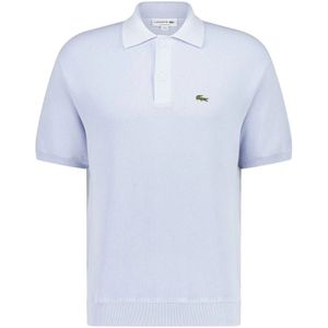 Lacoste, Tops, Heren, Blauw, L, Katoen, Logo Applique Relaxed-Fit Polo Shirt