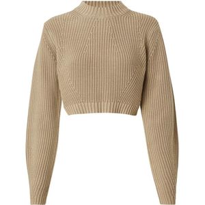 Calvin Klein, Truien, Dames, Beige, L, Katoen, Chunky Beige Sweater