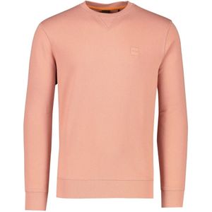 Hugo Boss, Sweatshirts & Hoodies, Heren, Roze, 2Xl, Katoen, Roze Sweater Ronde Hals Katoen