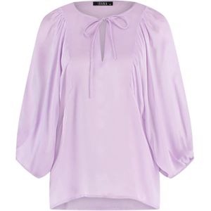 Ibana, Zachte Lila Dames Top met Pofmouwen Paars, Dames, Maat:XS