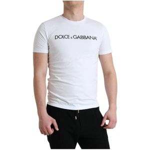 Dolce & Gabbana, Tops, Heren, Wit, S, Katoen, T-Shirts