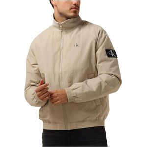 Calvin Klein, Jassen, Heren, Beige, XS, Gevoerde Harrington Jas