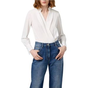 Elisabetta Franchi, Tops, Dames, Wit, 2Xl, Elegante Witte Blouse