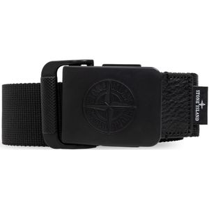 Stone Island, Accessoires, Heren, Zwart, 90 CM, Riem met logo