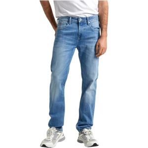 Pepe Jeans, Straight Jeans Blauw, Heren, Maat:W34 L32