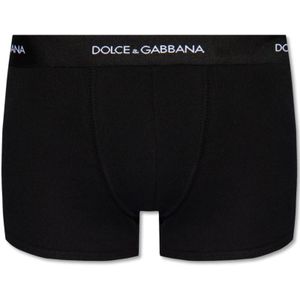 Dolce & Gabbana, Ondergoed, Heren, Zwart, S, Katoen, Boxershorts met logo