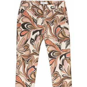 Summum Woman, Broeken, Dames, Veelkleurig, M, Elegante Bloemenleren Broek