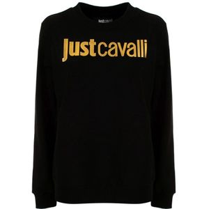 Just Cavalli, Sweatshirts & Hoodies, Dames, Zwart, M, Zwarte Hoodie Truien