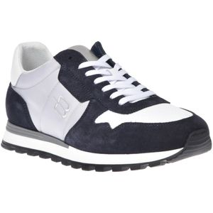 Baldinini, Sneaker in blue suede Blauw, Heren, Maat:42 1/2 EU