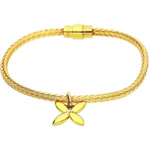 Esprit, Gouden Thriving Flora Roestvrijstalen Armband Geel, Dames, Maat:ONE Size