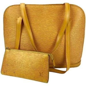 Louis Vuitton Vintage, Pre-owned, Dames, Geel, ONE Size, Leer, Pre-owned Leather totes