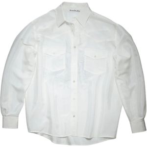 Acne Studios, Witte Geknoopte Overhemd - Cowboy Geïnspireerd Wit, Heren, Maat:S