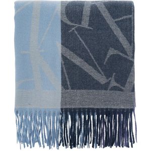 Emporio Armani, Sjaal met logo Blauw, Dames, Maat:ONE Size
