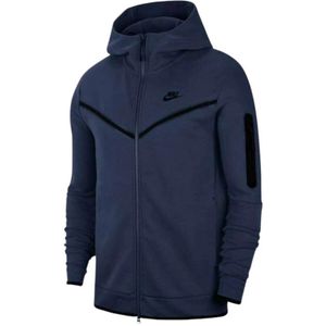 Nike, Sweatshirts & Hoodies, Heren, Blauw, XL, Navy Blue Tech Fleece Hoodie