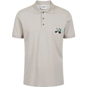 Iceberg, Polo shirt met cartoonafbeeldingen Beige, Heren, Maat:2XL