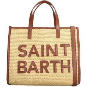 MC2 Saint Barth, Tassen, Dames, Beige, ONE Size, Vivian Midi Straw Bag