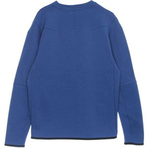 Nike, Sweatshirts & Hoodies, Heren, Blauw, S, Katoen, Tech Fleece Crewneck Sweatshirt Blauw