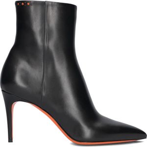 Santoni, Schoenen, Dames, Zwart, 39 1/2 EU, Leer, Klassieke enkellaarsjes voor dames