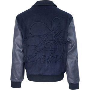 Arte Antwerp, Jassen, Heren, Blauw, XL, Wol, Blauwe Varsity Jack met Geborduurde Bloemen