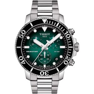 Tissot, T-Sport Seastar 1000 Quartz Horloge Groen, Dames, Maat:ONE Size