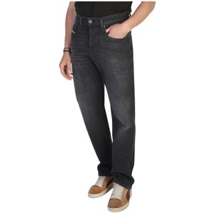 Diesel, Katoenen Jeans met Knopen voor Heren Zwart, Heren, Maat:W31