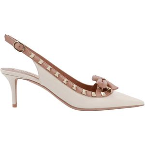 Valentino Garavani, Witte Leren Pumps met Verstelbare Band Wit, Dames, Maat:39 EU