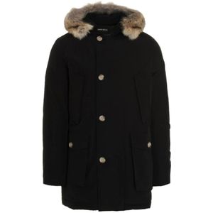 Woolrich, Arctic Parka Met Verwijderbare Bont Zwart, Heren, Maat:2XL