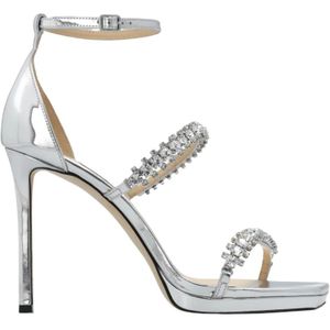 Jimmy Choo, Sandalen met hoge hakken Grijs, Dames, Maat:40 EU