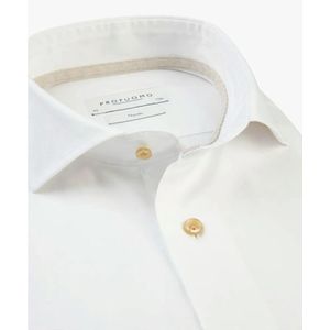 Profuomo, Overhemden, Heren, Wit, L, Profuomo Twill Travel Shirt