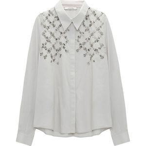 Dorothee Schumacher, Sprankelende Poplin Blouse Grijs, Dames, Maat:M