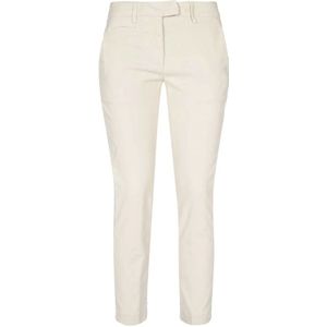 Dondup, Broeken, Dames, Beige, W30, Katoen, Slim Fit Broek met Zakken