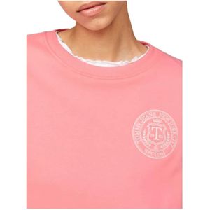 Tommy Hilfiger, Sweatshirts & Hoodies, Dames, Roze, M, Katoen, Luxe Reg Prep Sweatshirt met authentieke print