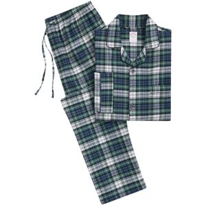 Brooks Brothers, Nachtkleding & Lounge, Heren, Groen, XL, Katoen, Groene katoenen flanellen tartan pyjama's