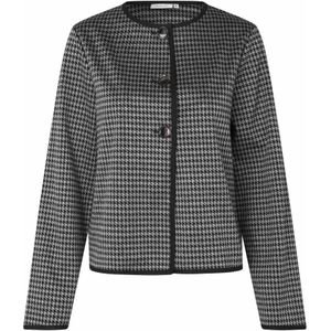 Masai, Jassen, Dames, Zwart, 2Xl, Polyester, Houndstooth Jas met Knopen