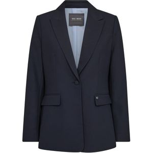 MOS Mosh, Jassen, Dames, Blauw, S, Polyester, Elegant Mmleonora Miley Blazer Navy