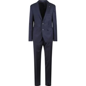 Tagliatore, Single Breasted Suits Blauw, Heren, Maat:S