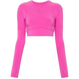Adidas by Stella McCartney, Fuchsia Roze Modal Blend Top Roze, Dames, Maat:M