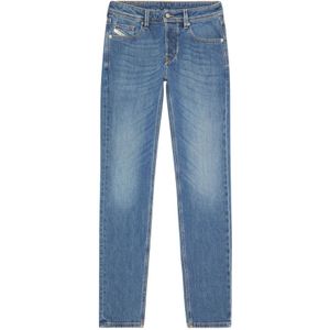 Diesel, Jeans, Heren, Blauw, W34 L32, Katoen, Tapered Slim-fit Jeans