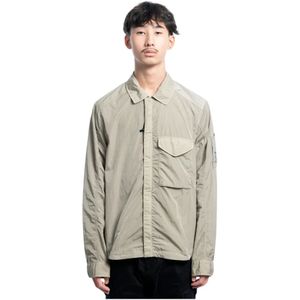 C.p. Company, Jassen, Heren, Grijs, M, Nylon, Chrome-R Ritssluiting Overshirt