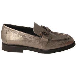 Pedro Miralles, Schoenen, Dames, Grijs, 40 EU, Zilveren metallic damesloafer