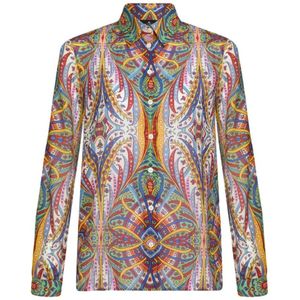Etro, Blouses & Shirts, Dames, Veelkleurig, L, Katoen, Multi Colour Paisley Print Overhemd