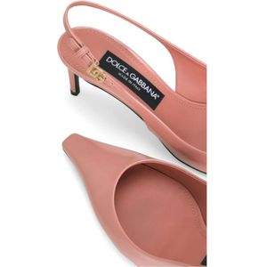 Dolce & Gabbana, Schoenen, Dames, Roze, 38 EU, Leer, Rosa Ballerina's voor Dames Ss 25