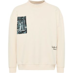 Carlo Colucci, Sweatshirts & Hoodies, Heren, Wit, L, Oversized Sweatshirt voor Casual Stijl