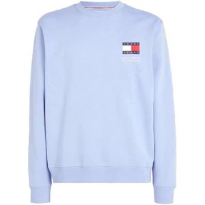 Tommy Jeans, Sweatshirts & Hoodies, Heren, Blauw, L, Katoen, Logo Print Sweatshirt - Essential Blue
