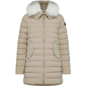 Peuterey, Jassen, Dames, Beige, XS, Stijlvolle Winterjas