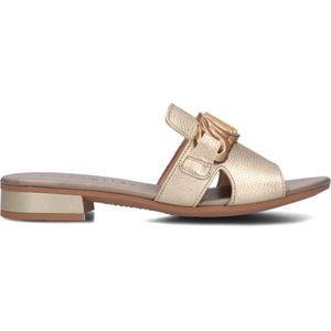 Hispanitas, Schoenen, Dames, Geel, 37 EU, Leer, Gouden Leren Elegante Zomer Slippers